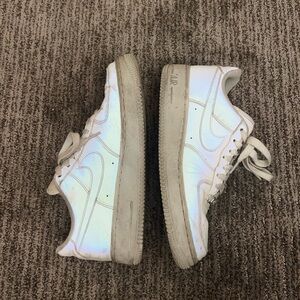 White/Holographic Air Force 1s